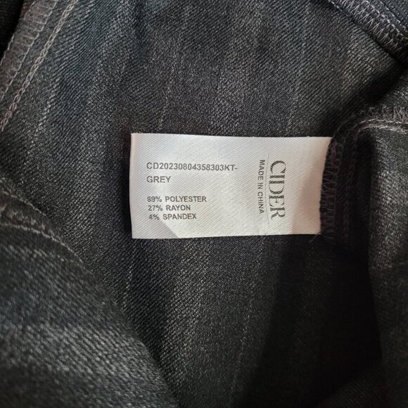 Cider Fold Over High Rise Wide Leg Striped Trousers / Pants with Pockets - Picture 11 of 11